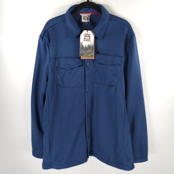 NWT AVALANCHE Outdoor Snap Collared Navy Shirt Jacket Fleece CAM816B Size M & LG - Picture 11 of 12